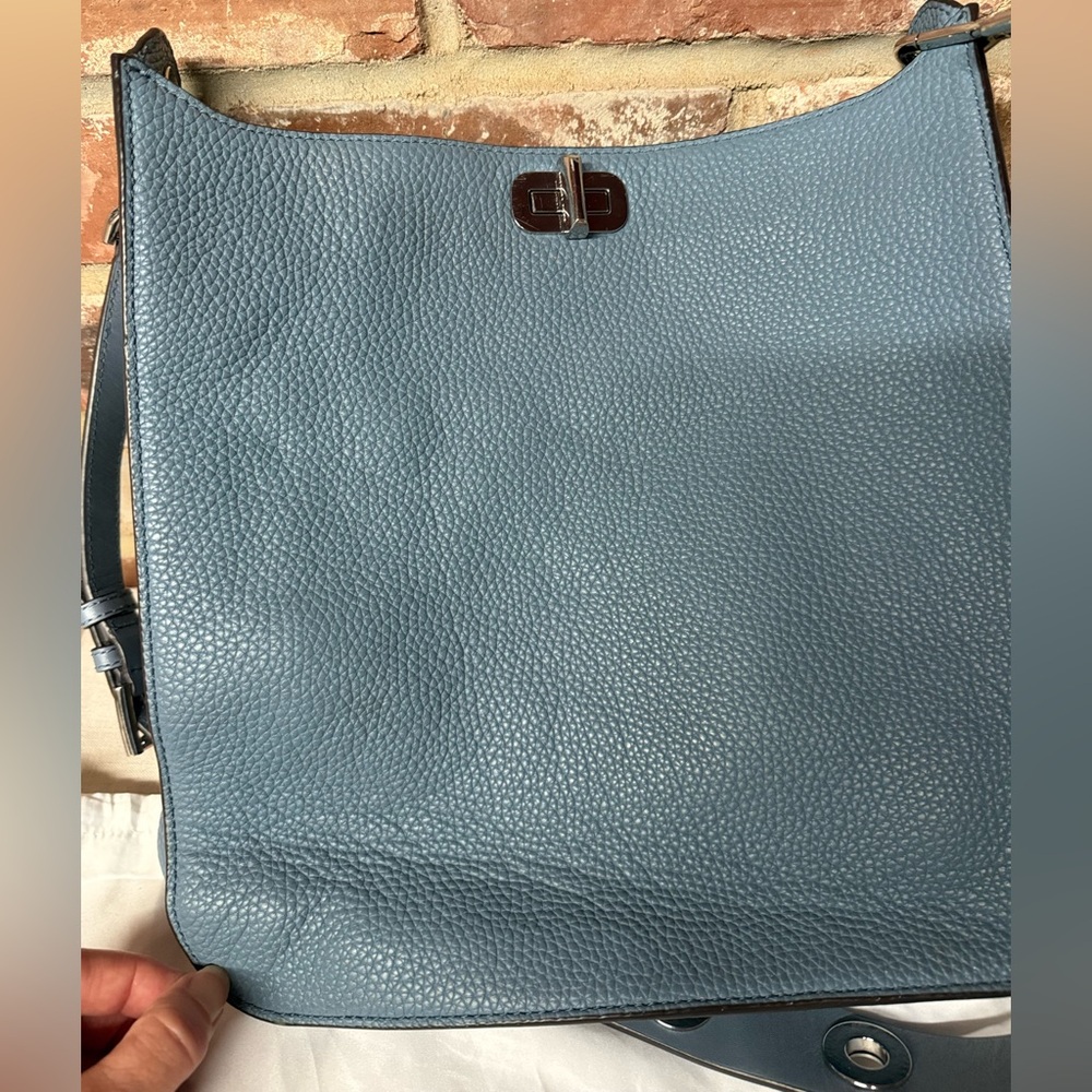 Michael Kors EUC++ Sullivan Blue Pebbled Leather Crossbody Shoulder Bag - Picture 12 of 13